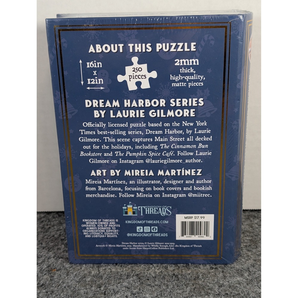 Dream Harbor Holidays on Main Street 250 Piece Puzzle Laurie Gilmore Bookish - Picture 3 of 5